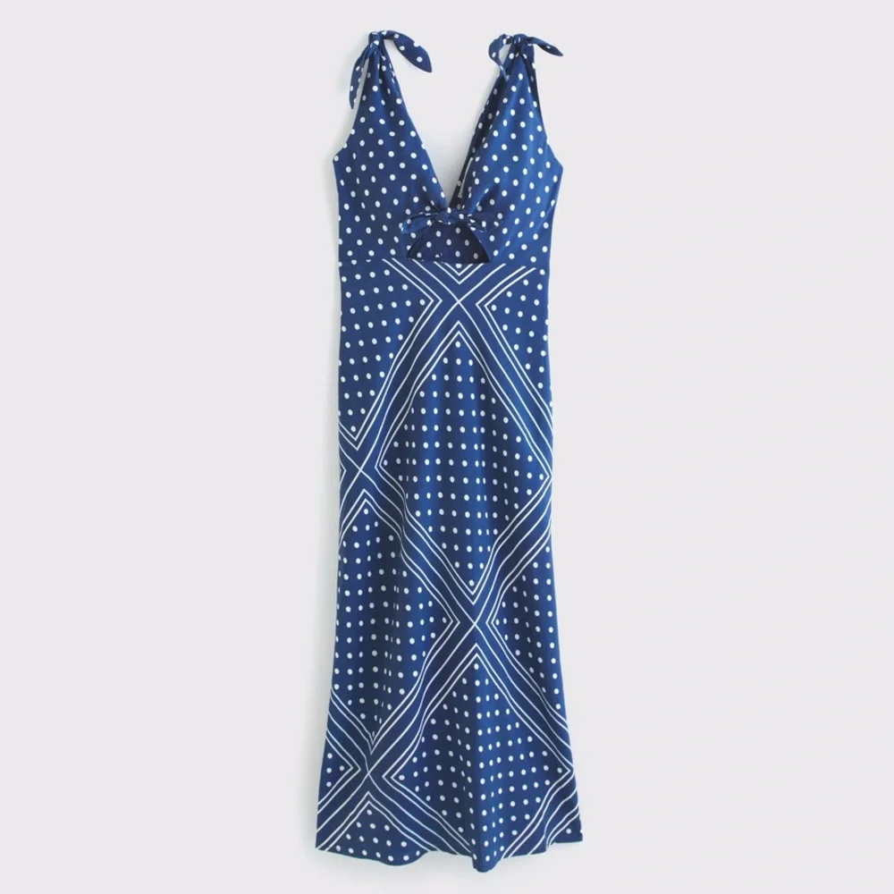 Abercrombie & Fitch Tie Front Mosaic Style Midi Dress. Sz-L